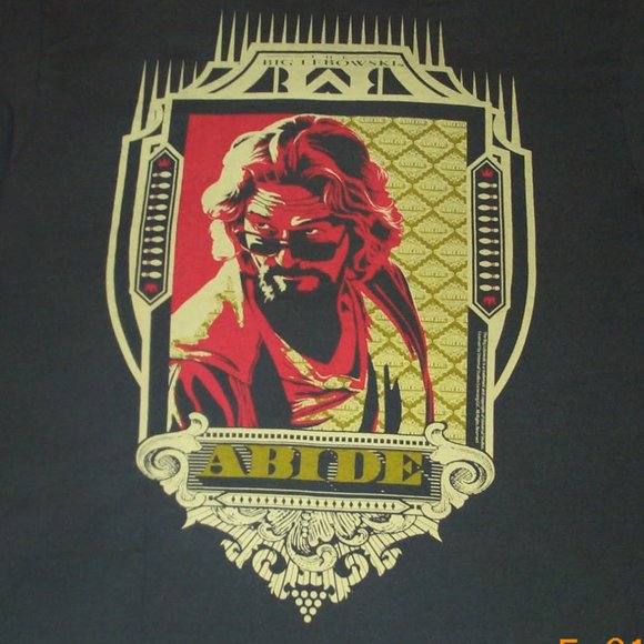 (GIFTED) The Big Lebowski "ABIDE" Graphic T-shirt - Picture 1 of 4